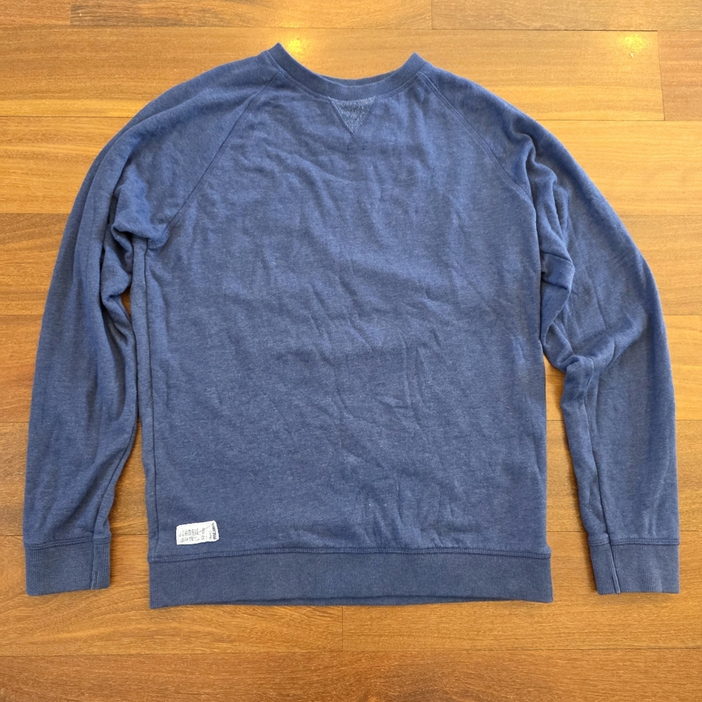 Johnnie-O Crewneck Sweatshirt Blue Raglan Pullover Casual Mens Med French Terry
